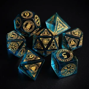 glass dnd dice set