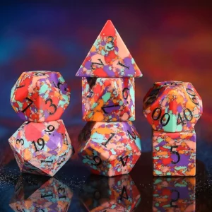 colorful turquoise dice set