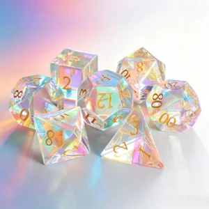 stained glass dnd dice set