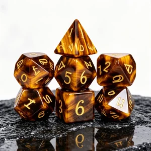 tigers eye dice set